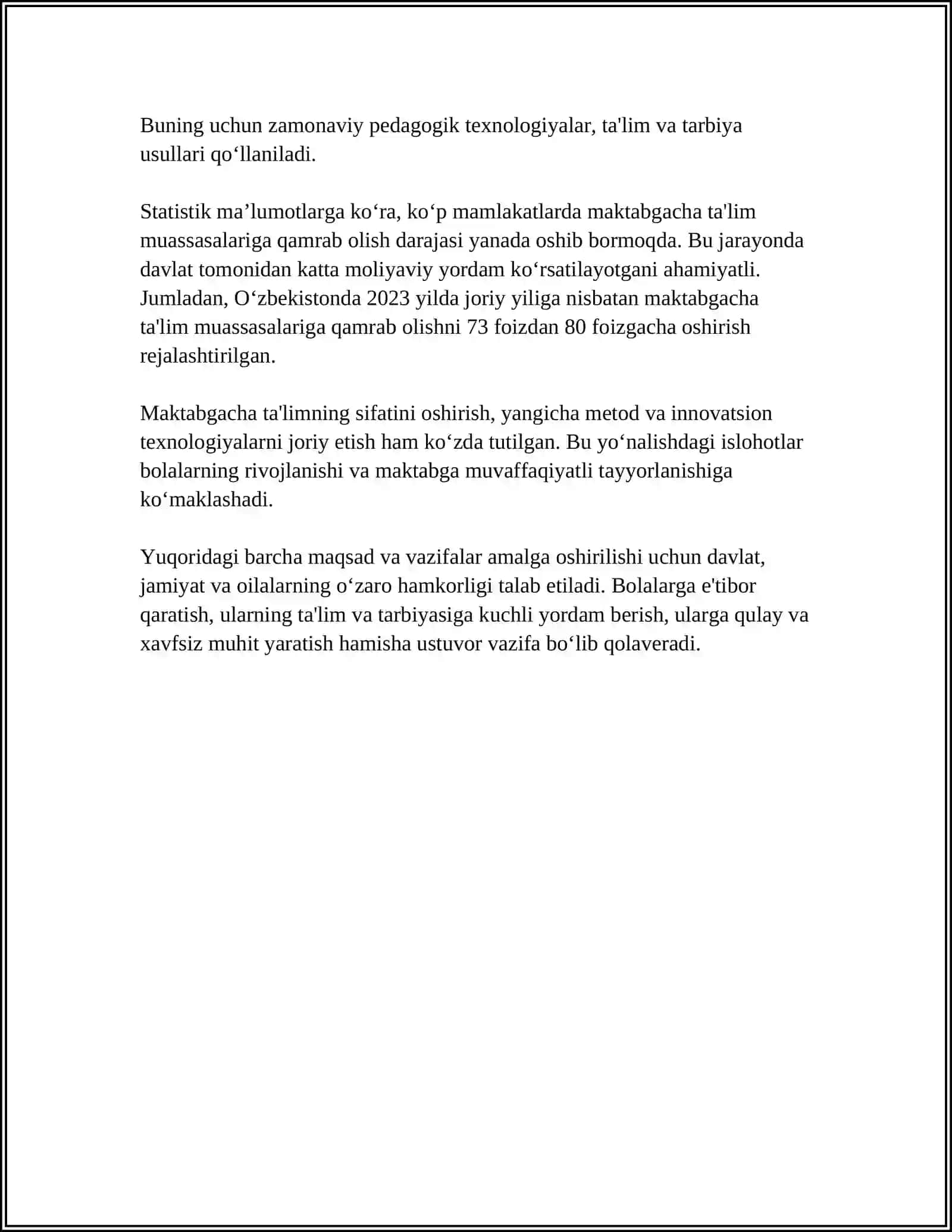MAKTABGACHA TA'LIMDA MENEJMENT PREDMETI, MAQSADI VA VAZIFALARI 4