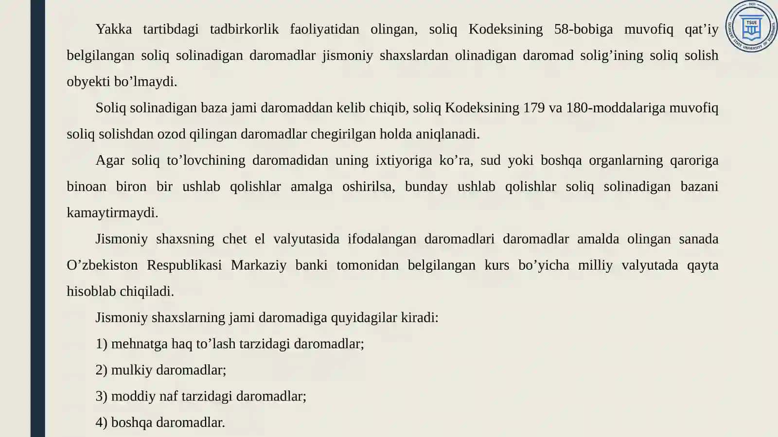 Jismoniyshaxslarning daromadi va mol-mulkini soliqqa tortish 4
