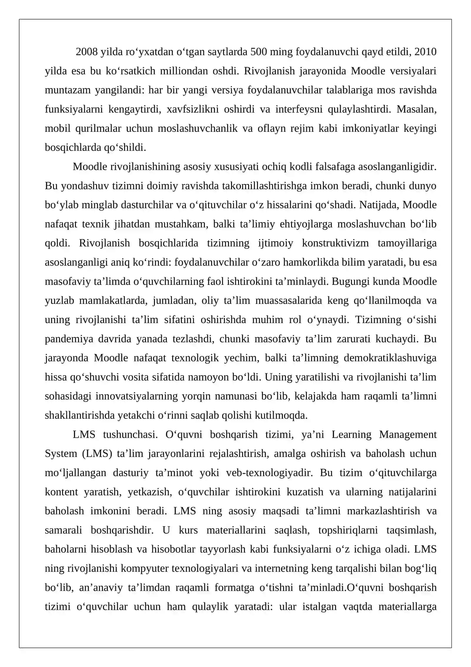 Moodle masofaviy ta’lim tizimi va uning imkoniyatlari 4