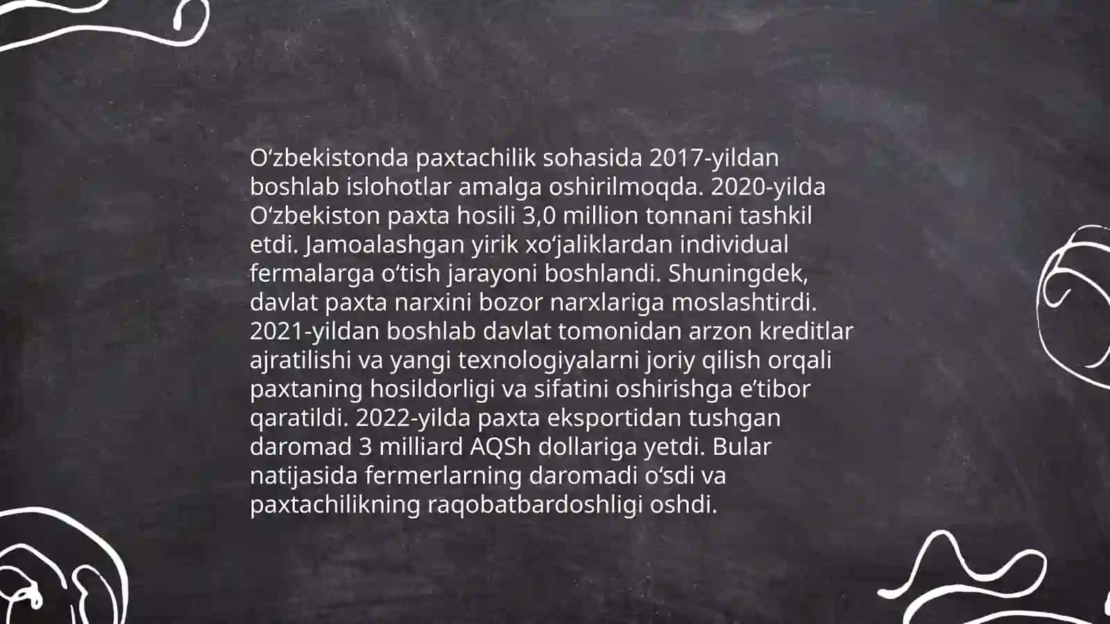 Mustaqillik yillarida qishloq xoʻjaligi va sanoat sohasidagi oʻzgarishlar 4