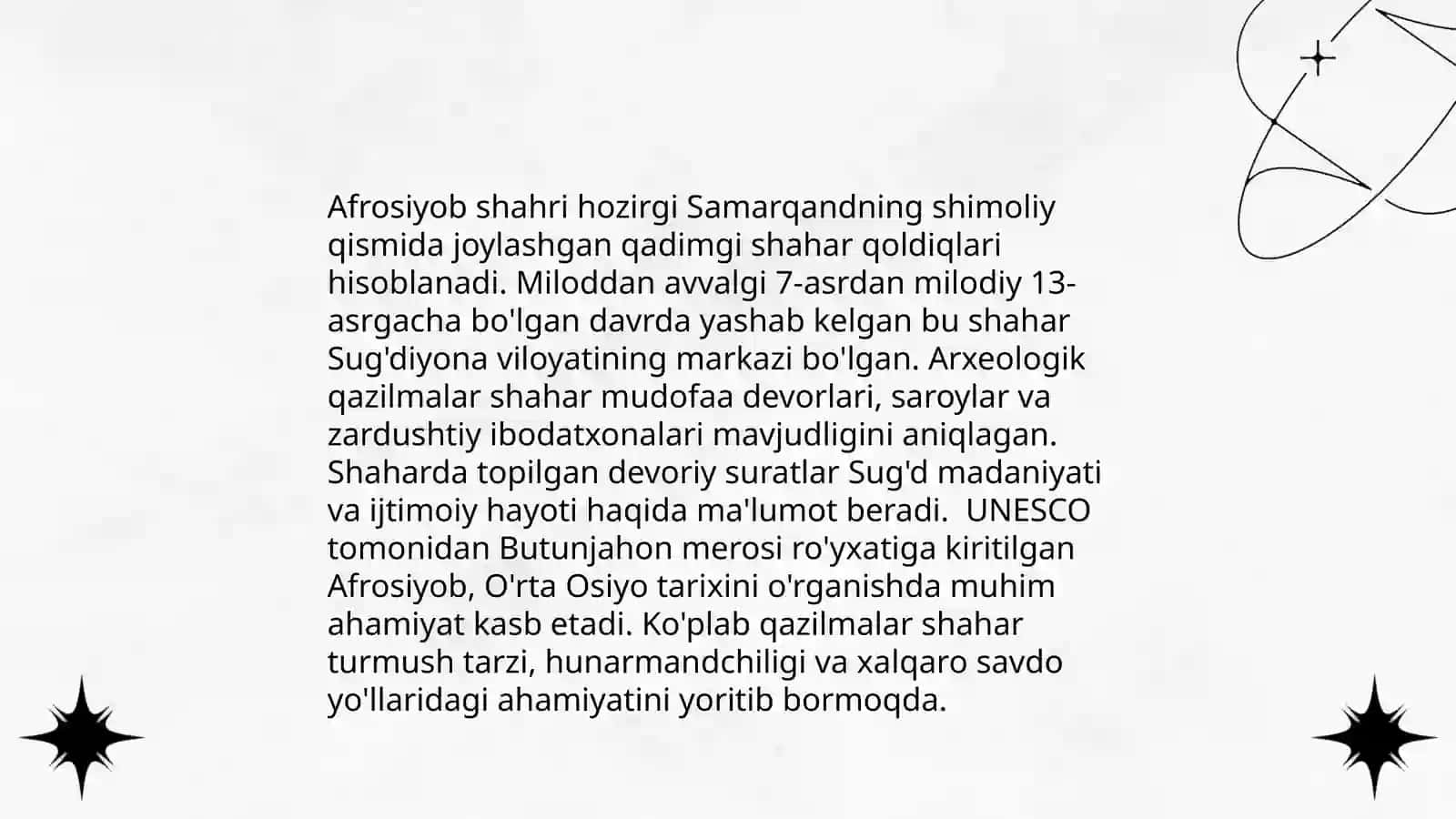 Afrosiyob Muzeyi Tarixi va Ekspanatlari 4