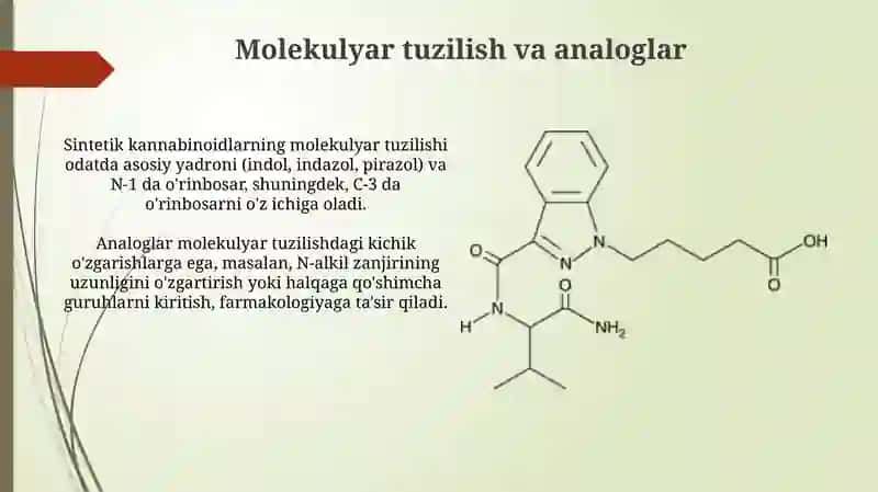 Sintetik kannabinoidlar fizik-kimyoviy xossalari sifat va miqdoriy tahlili 4