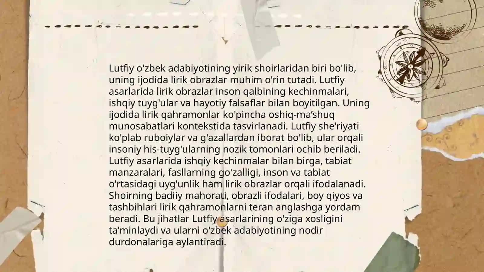 Lutfiy lirik merosining janr xususiyatlari 4
