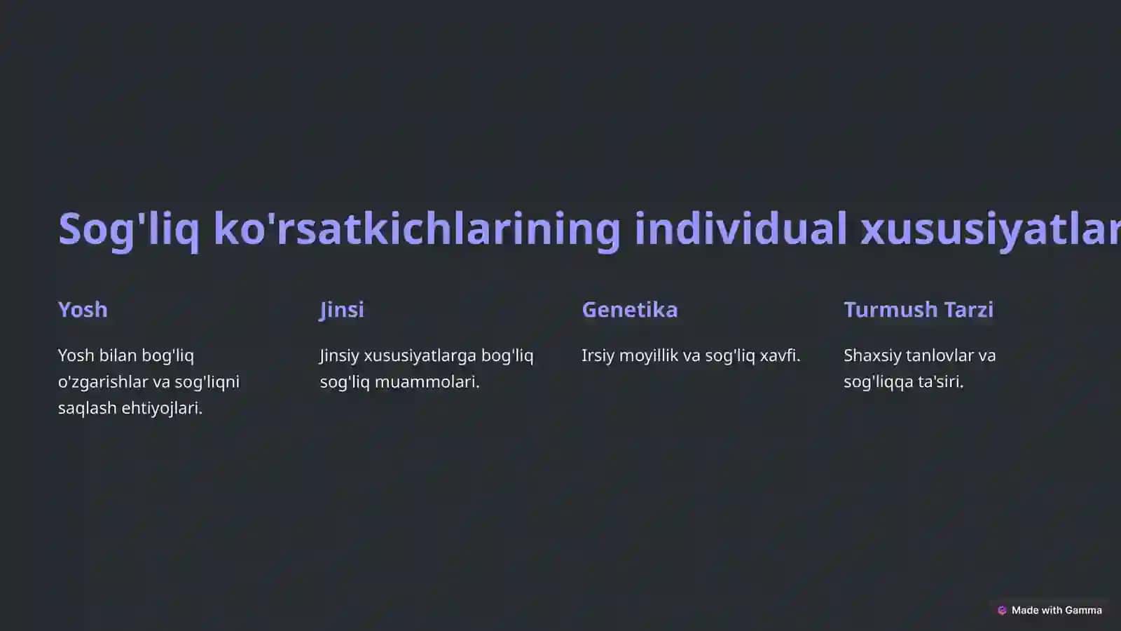 Sog'lom turmush tarzining asosiy tushunchalari 4