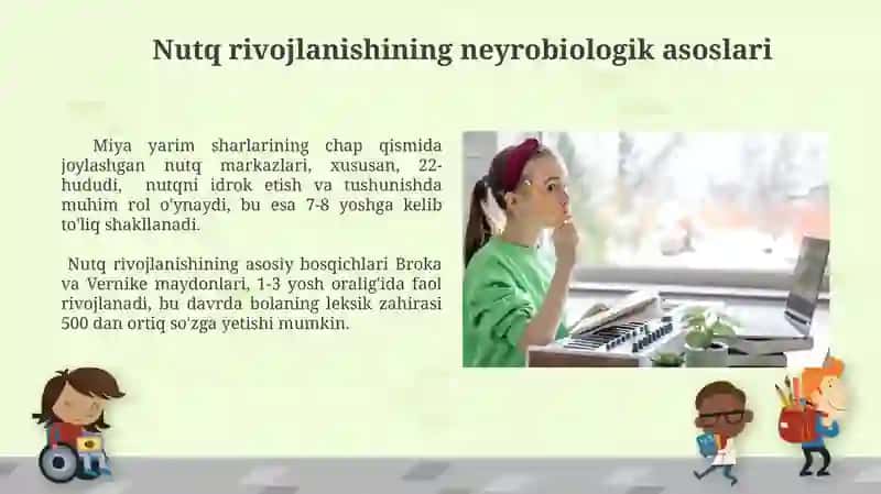Nutqni rivojlantirish dasturining ilmiy asoslari .Nutq, muloqot,oʻqish ,yozish 4
