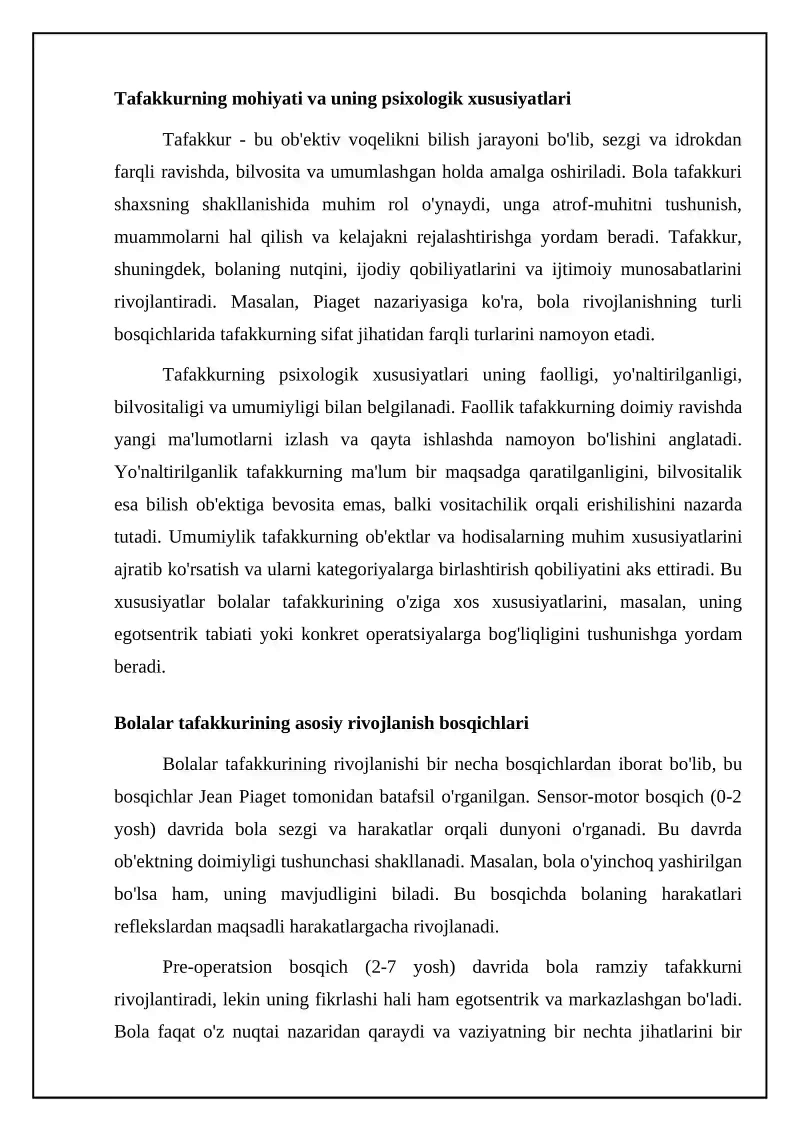 Bolalar tafakkuri va uning individual xususiyatlari va tafakkur turini baholash uchun metodikalar 4