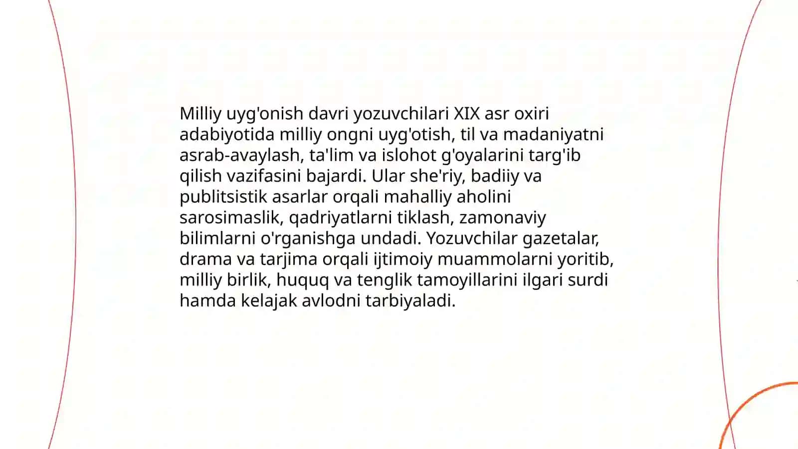 XIX asr oxirlarida milliy uyg'onish davri adabiyoti 4