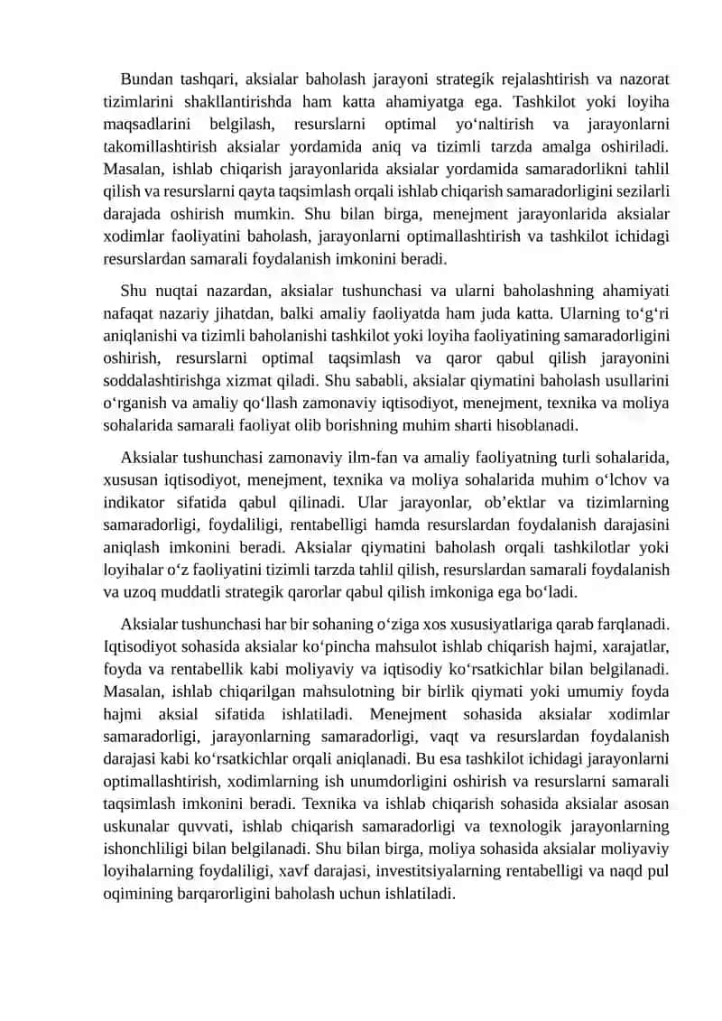 Aksialar qiymatini baholash ususllari va ularni qollanishi 4