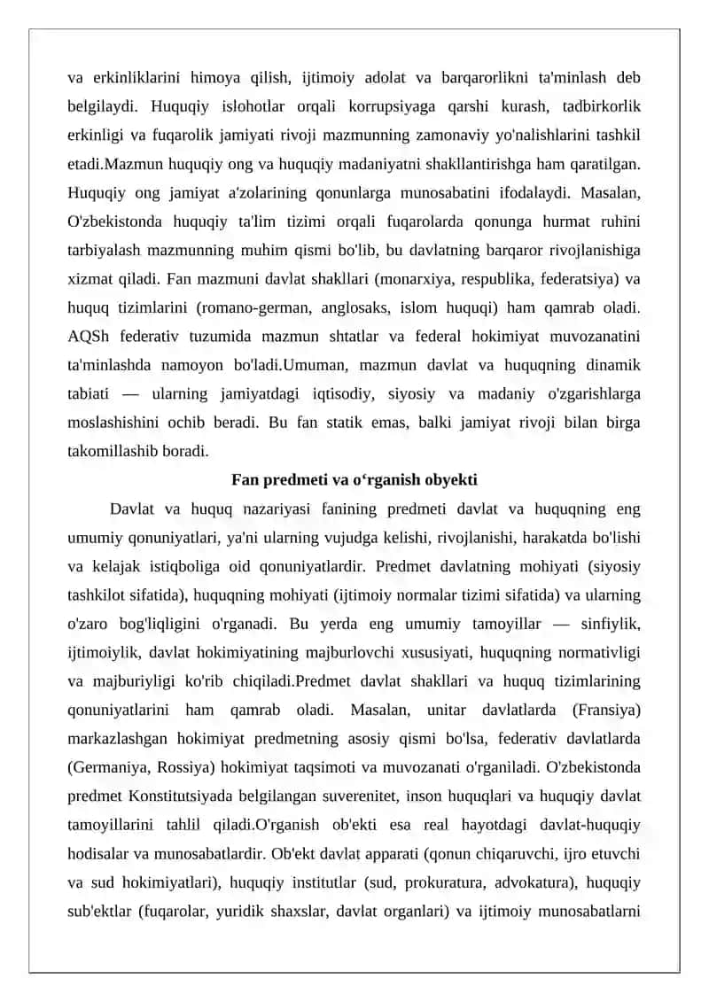 Davlat va huquq nazariyasi fanining o'qituvchi qo'llab-quvvati 4