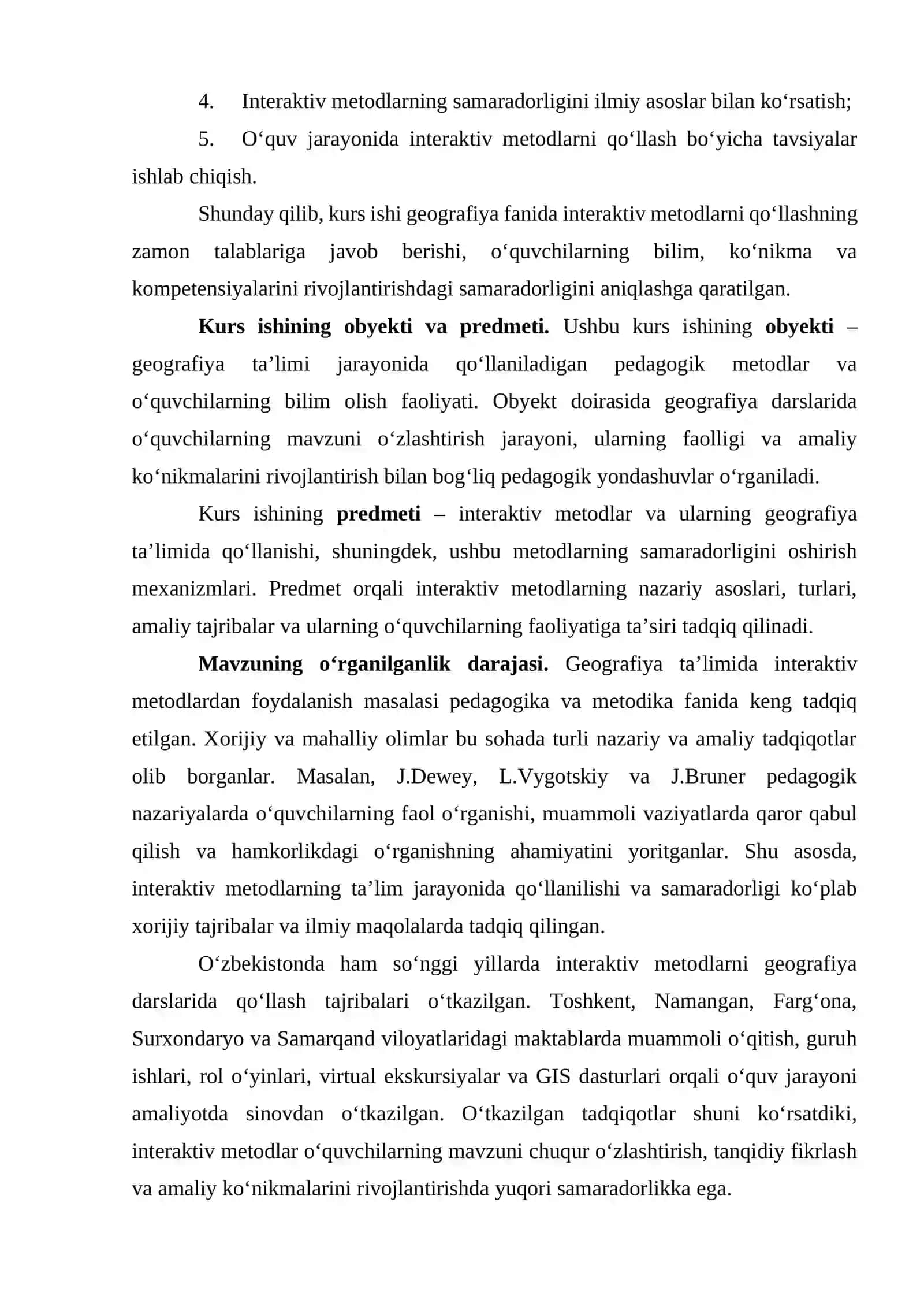 BOB. GEOGRAFIYA MUTAXASSISLIK FANLARINI O‘QITISHDA INTERAKTIV METODLARNING NAZARIY METODOLOGIK ASOSLARI 4