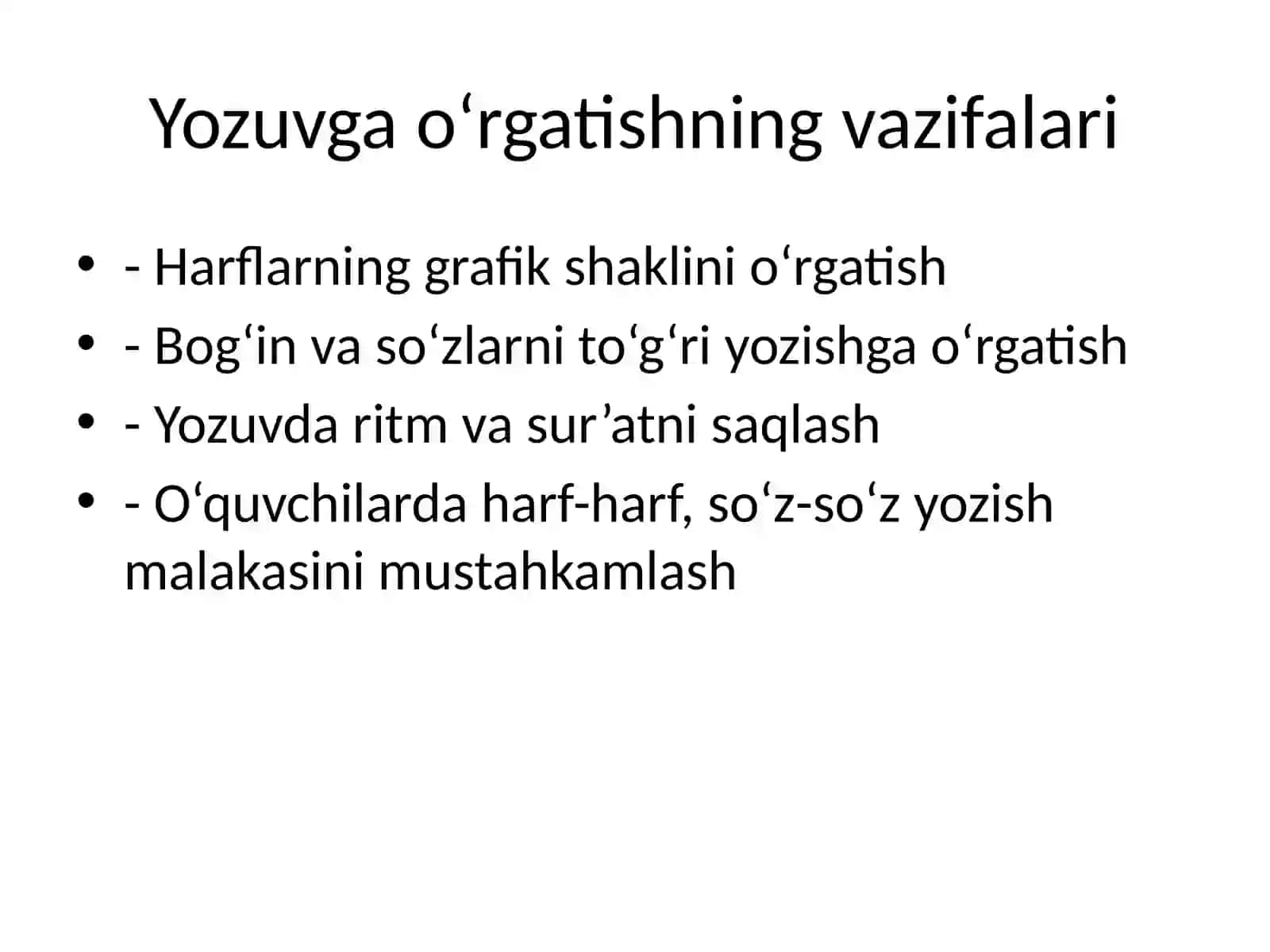 Yozuvga o‘rgatishning amaliy asoslari 4