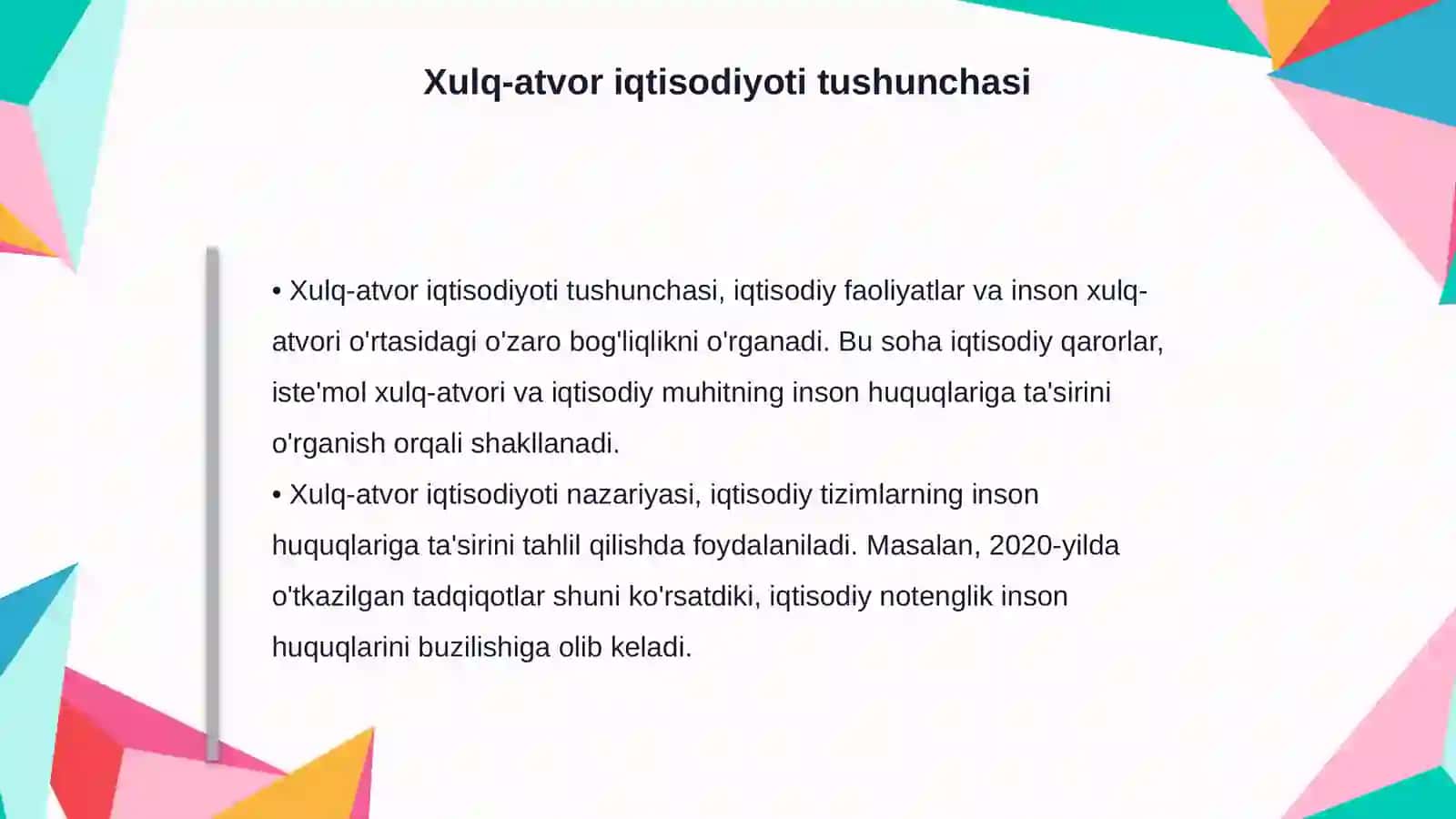 Xulq-atvor iqtisodiyoti va inson huquqi 4