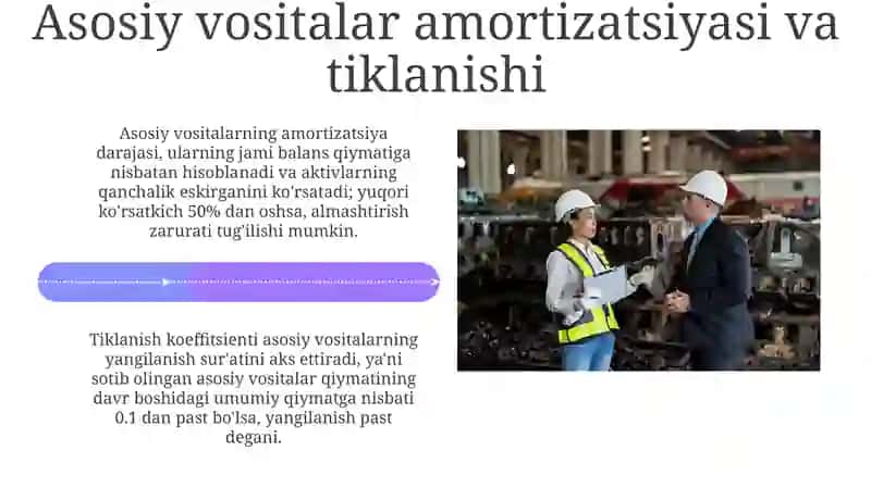 Asosiy vositalardan foydalanishning samaradorlik darajasi tahlili 4