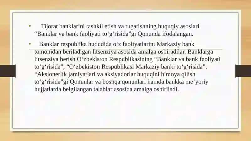 Tijorat banklari faoliyatini qayta tashkil etish shakllari. 4