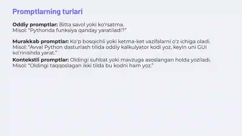 Promt inijineringi (So'rovlar muhandisligi) 4