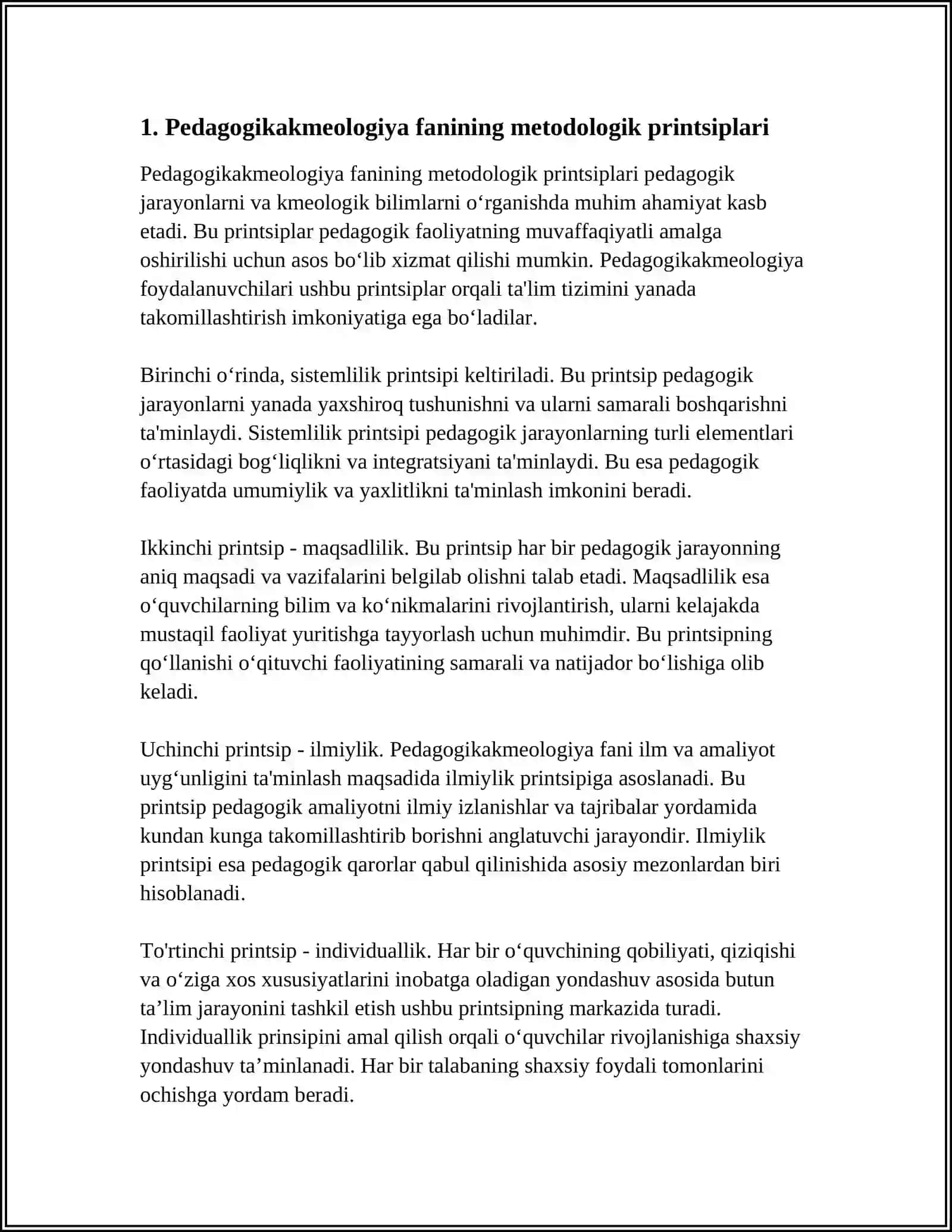 PEDAGOGIKAKMEOLOGIYAFANININGMETODOLOGIYASIVAMETODLARI 4