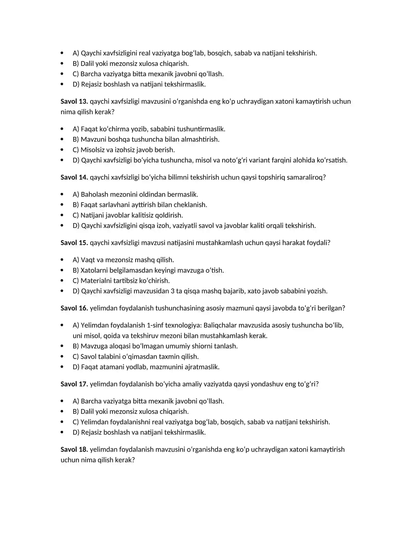1-sinf texnologiya: Baliqchalar — dars ishlanma + 60 test 4