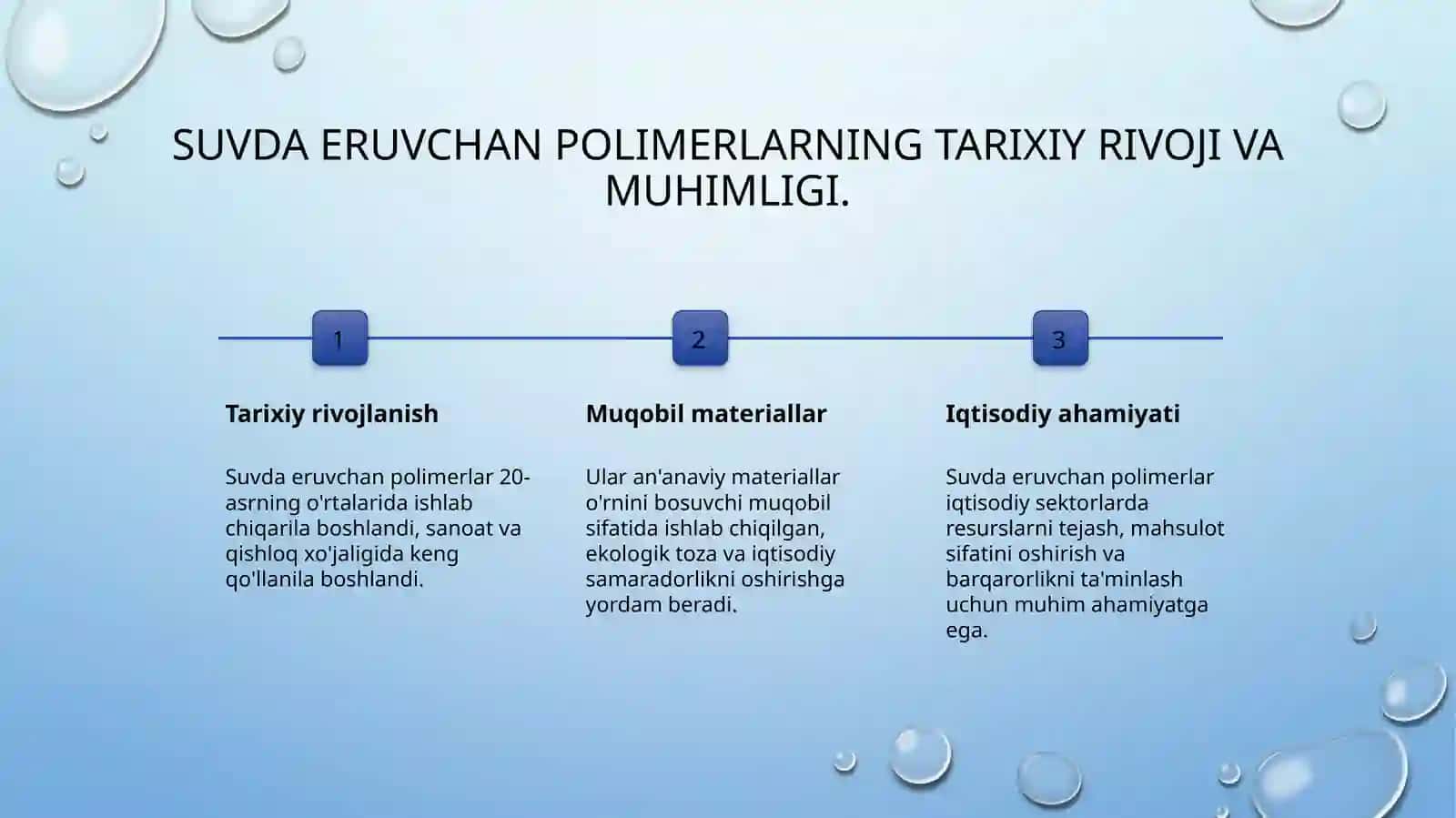 Iqtisodiyot tarmoqlarida suvda eruvchan polimerlardan foydalanish 4