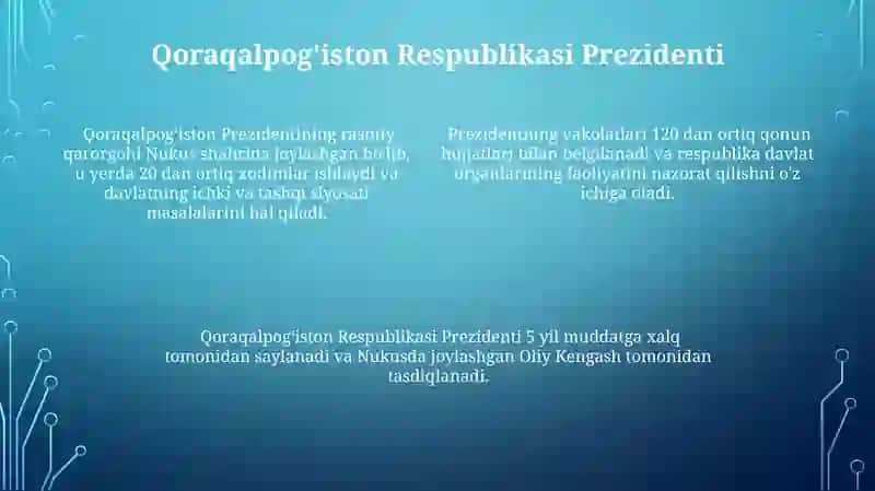 Qoraqalpogʻiston Respublikasi davlat tuzilishi va konstitutsiyasi 4