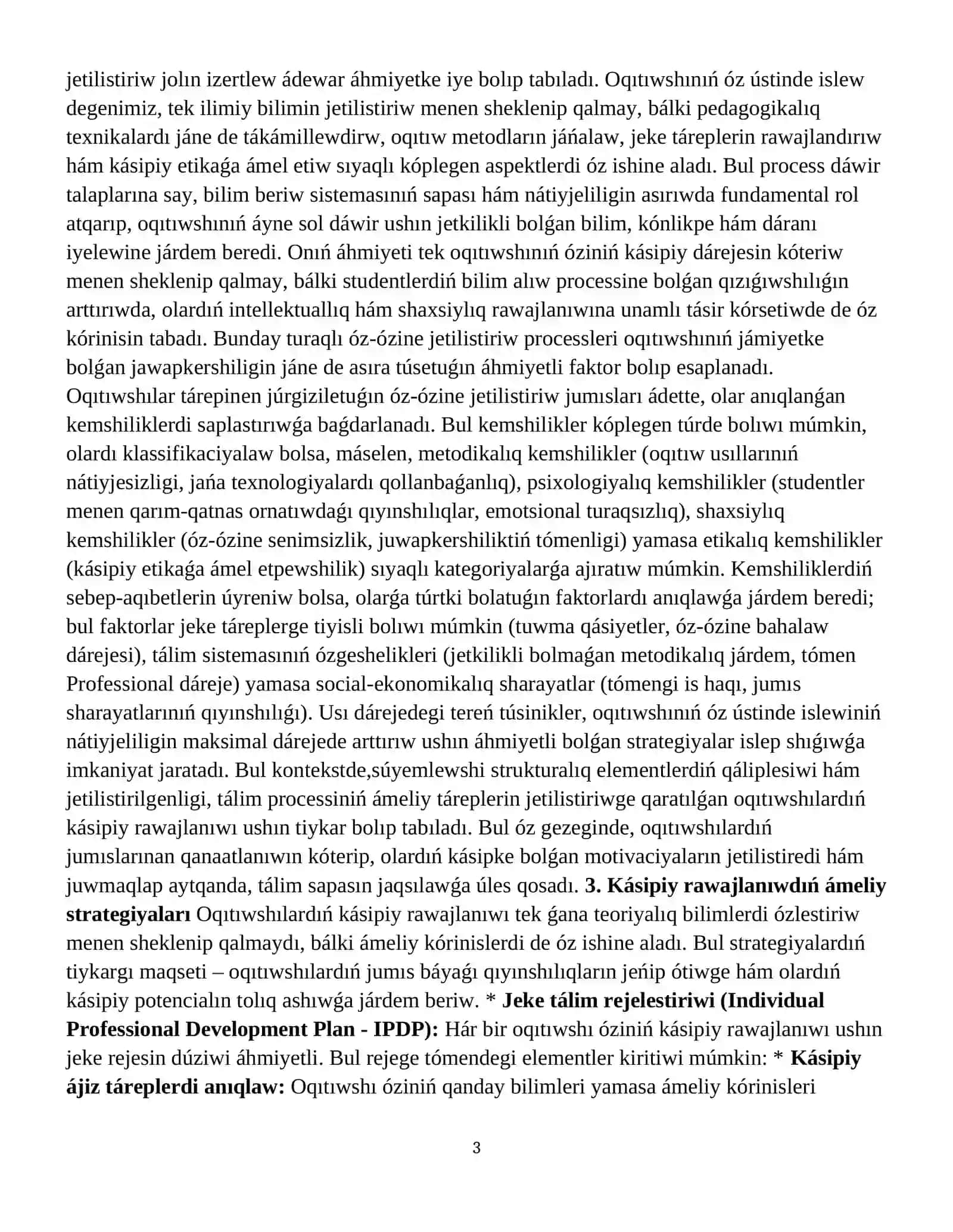 Oqıtıwshınıń óz ústinde islewi hám kemshiliklerin saplastırıwda psixologiyalıq testlerdiń roli haqqında 4