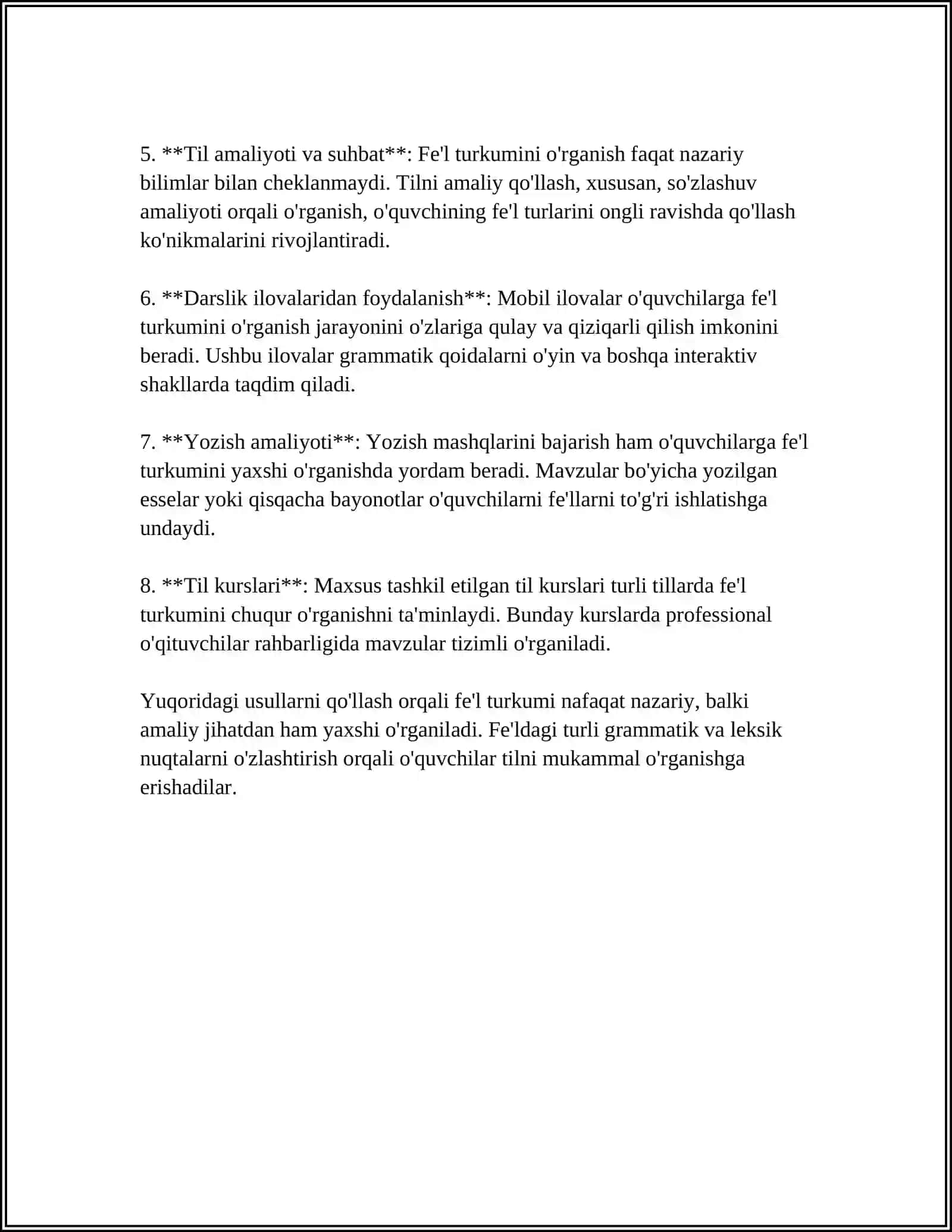 1- 2-SINFLARDA "SHAXS VA NARSANING HARAKATINI BILDIRGAN SO'ZLAR" TURKUMINI O'RGANISH METODIKASI 4