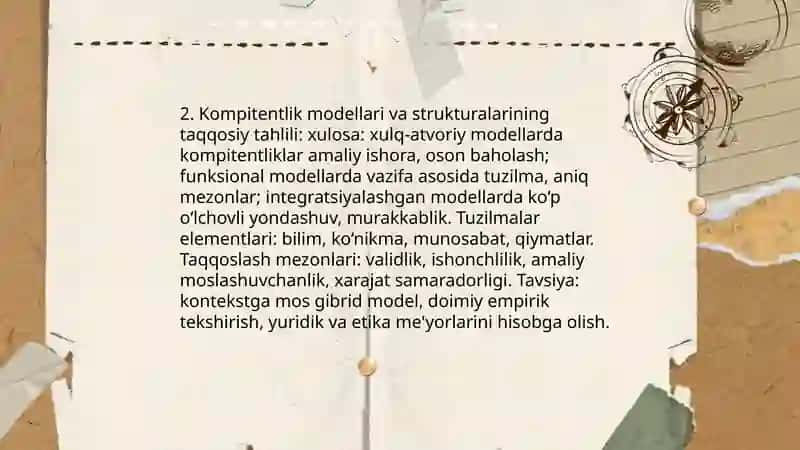 Maxsus yoki kasbiy kompitentlikning nazariy va amaliy taxlili 4