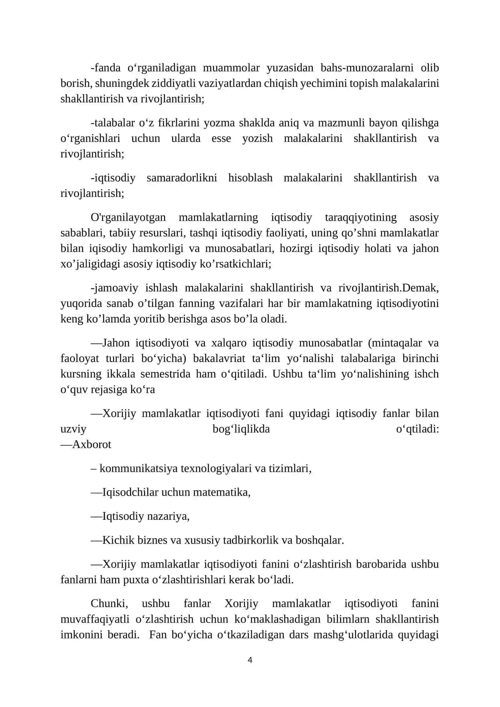 Dunyo mamlakatlarining iqtisodiy rivojlanishi 4