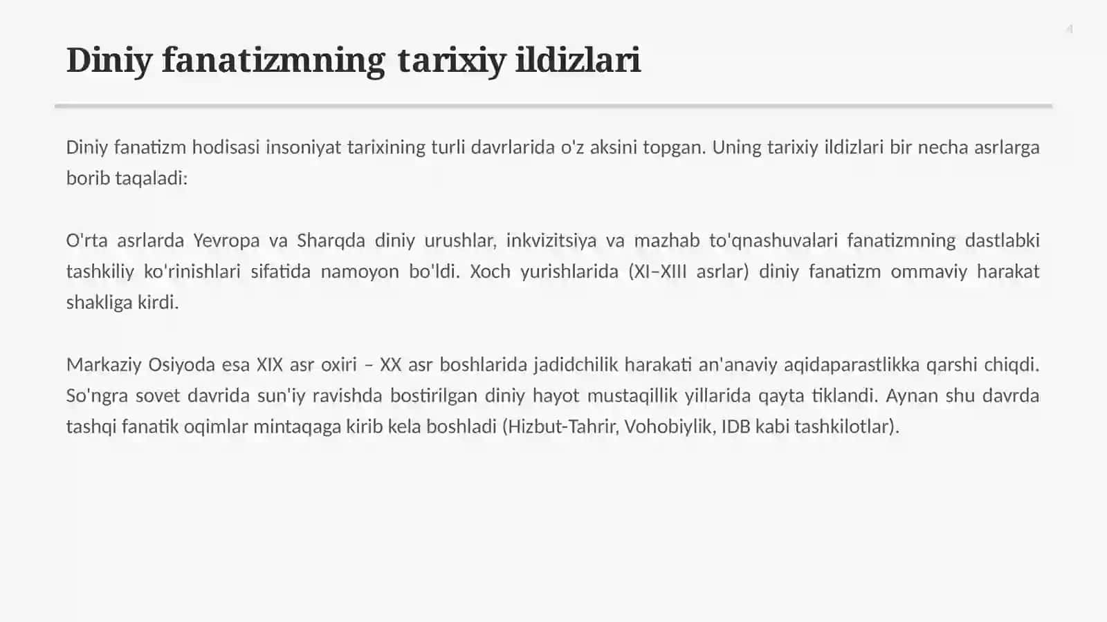 Diniy Fanatizmning Asoslari va Manbalari 4