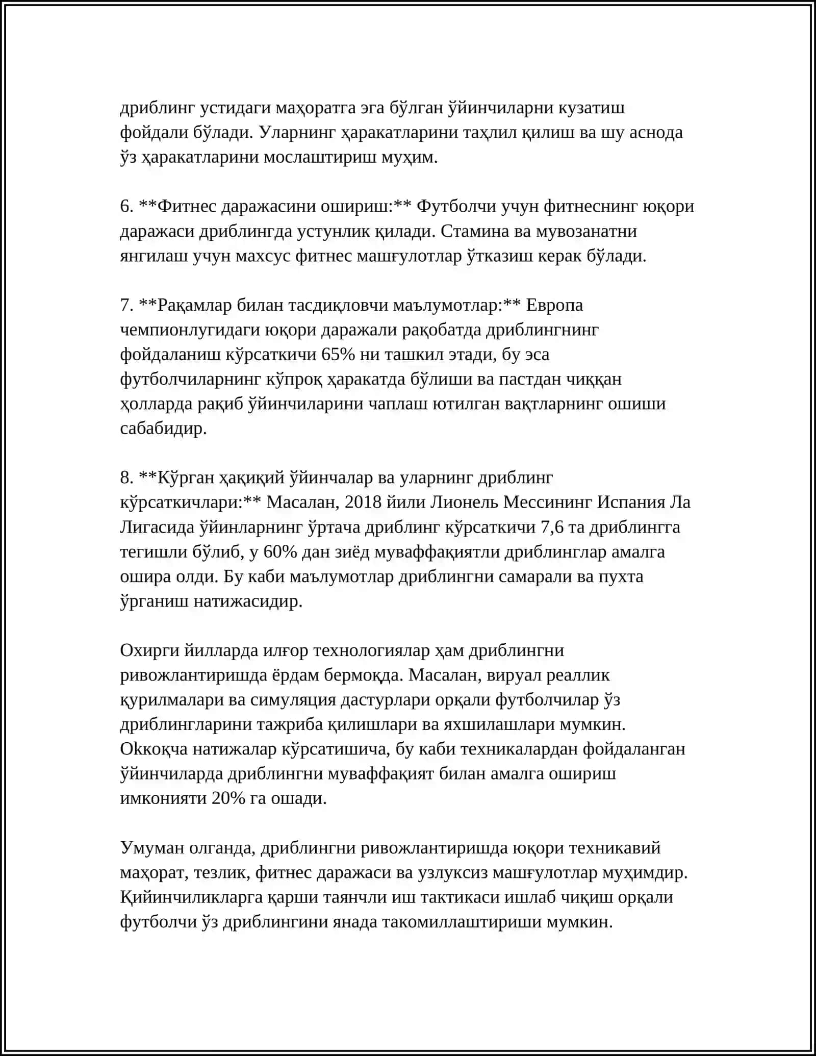 FUTBOL O'YINI TEXNIKASINI TAKOMILLASHTIRISH 4