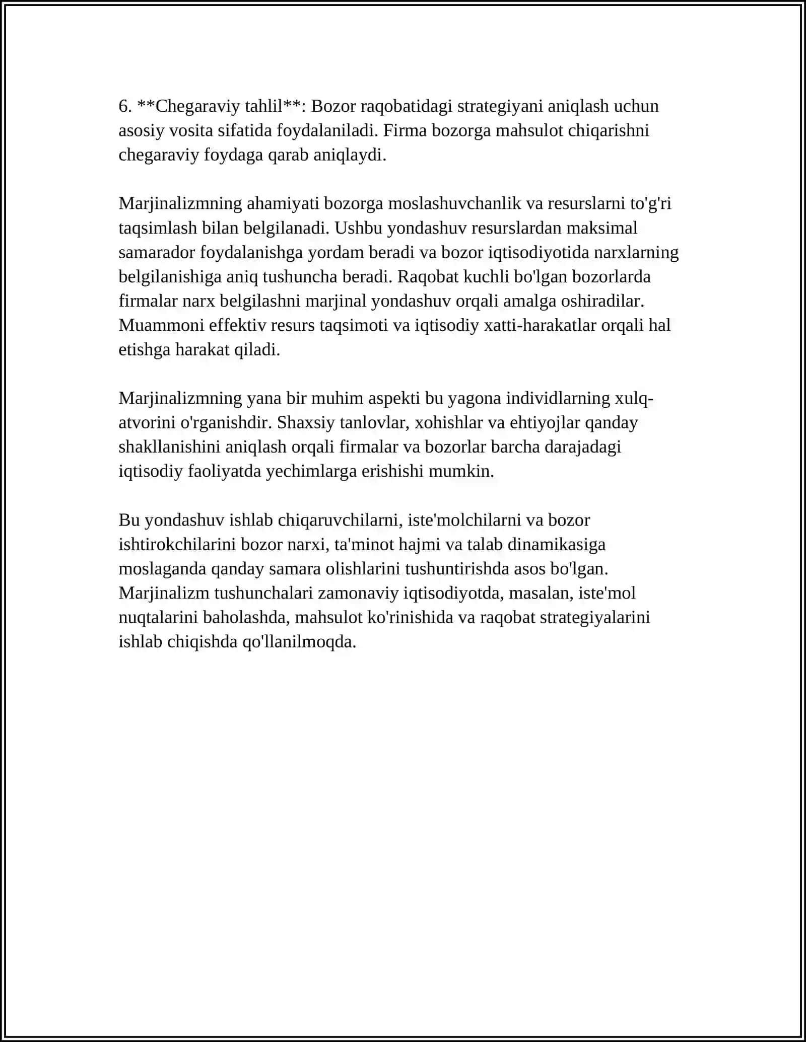 MARJINALIZM TA'LIMOTI VA NEOKLASSIK IQTISODIY MAKTABLAR 4