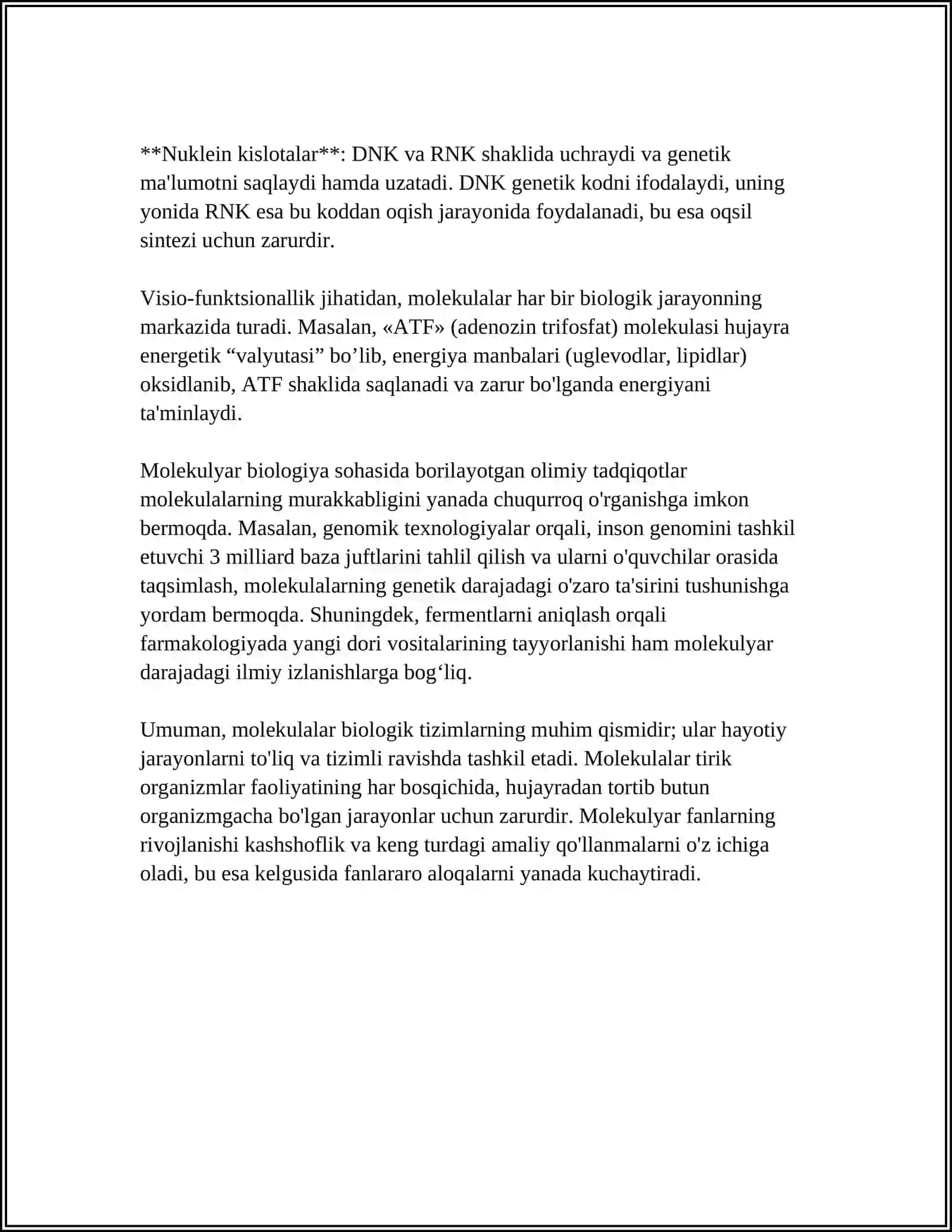 HAYOTNING MOLEKULYAR ASOSLARI 4