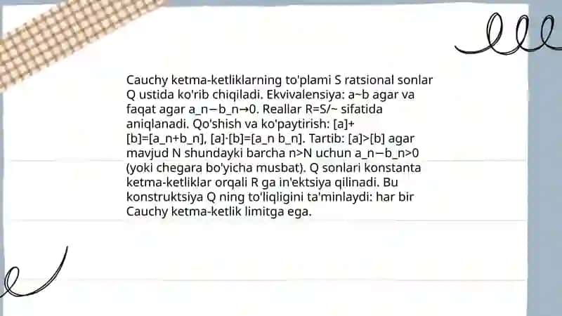 Haqiqiy sonlarni aniqlash usullari 4