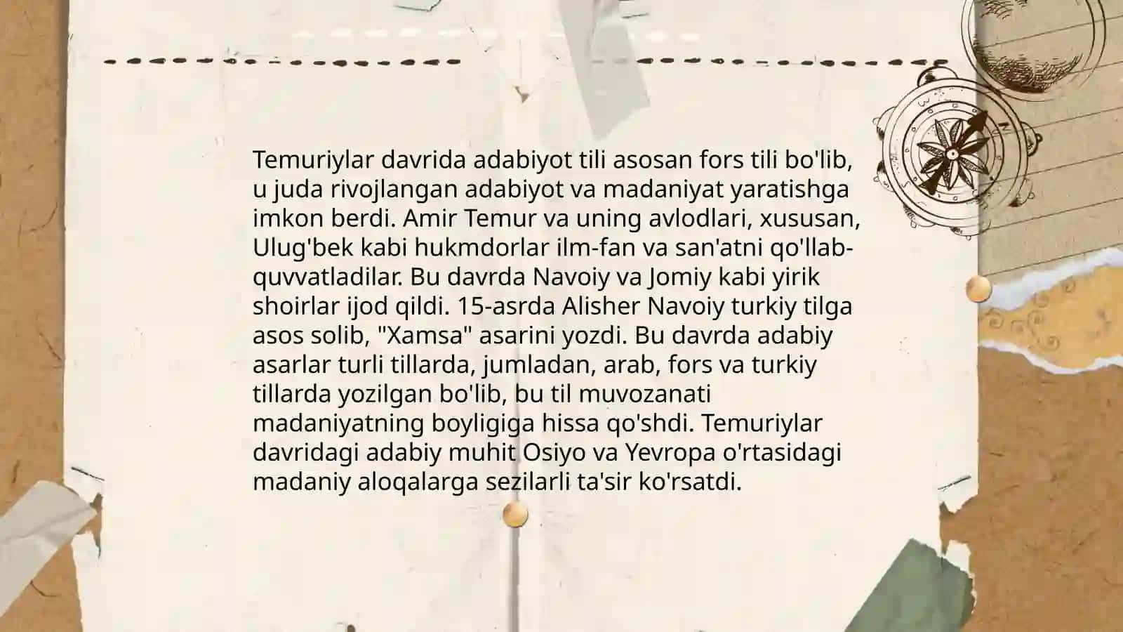 Temuriylar davridagi til vaziyati 4