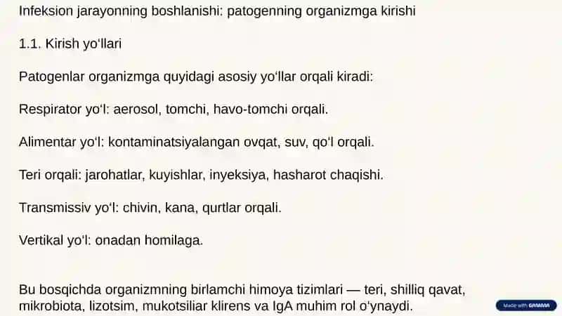 Umumiy infeksion jarayon haqida tushuncha 4
