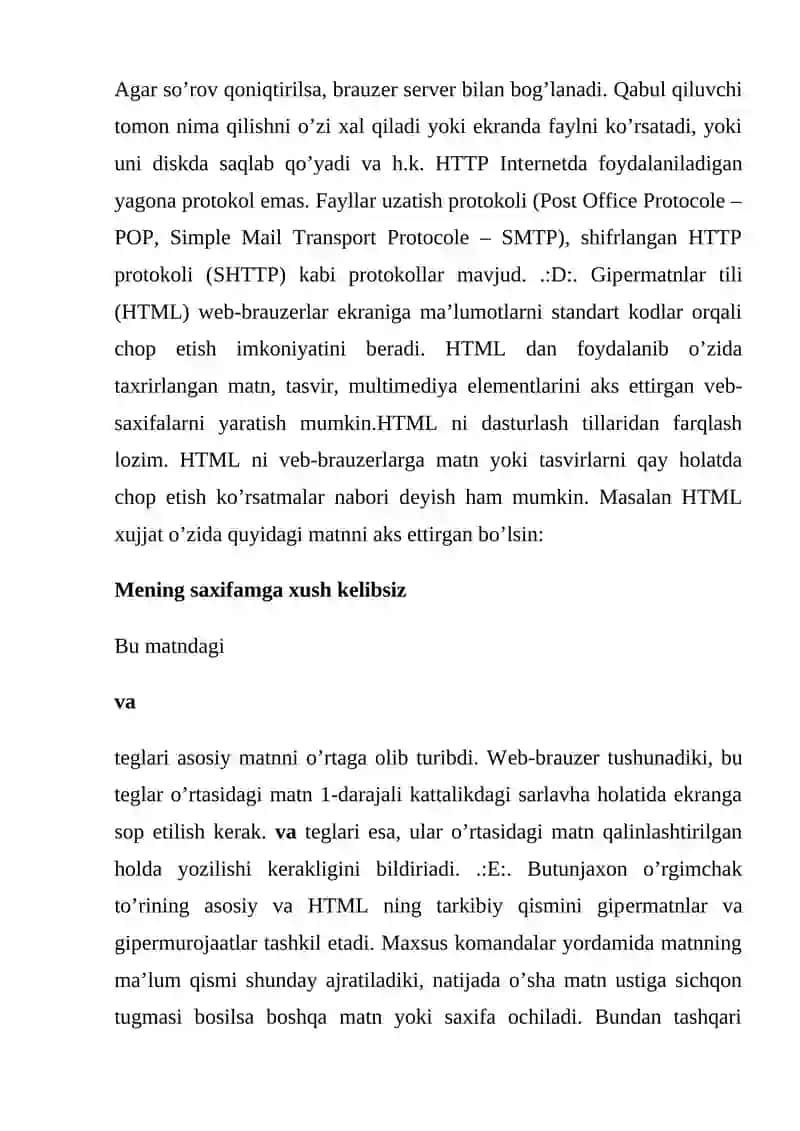 WEB HUJJATLARNI YARATISHNING ONLAYN VA OFFLAYN VOSITALARI BILAN ISHLASH 4