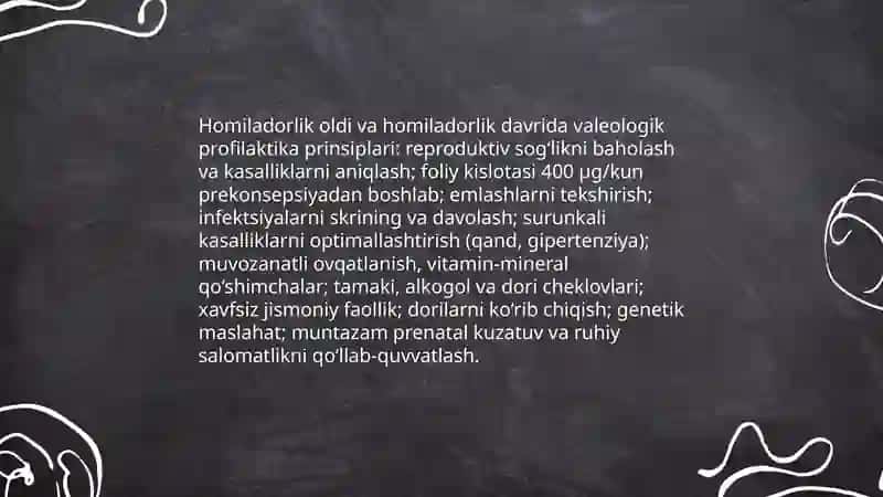 Reproduktiv salomatlikning valeologik tamoyillari 4