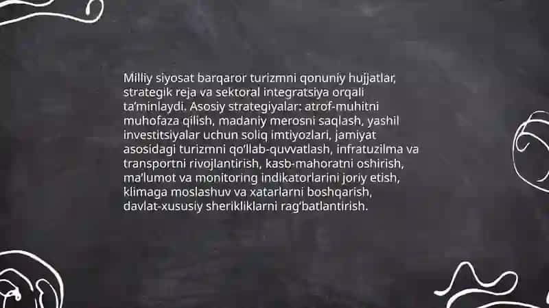 Turizmda strategik rejalashtirish va barqaror rivojlanish strategiyalari 4