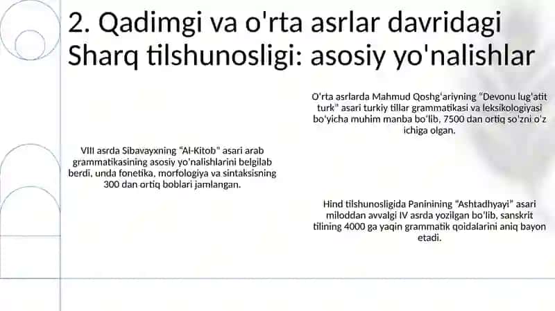Sharq tilshunosligining rivojlanishi 4