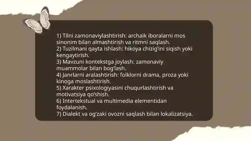 Individual ijodkorning xalq ogʻzaki ijodidan foydalanish mahorati 4