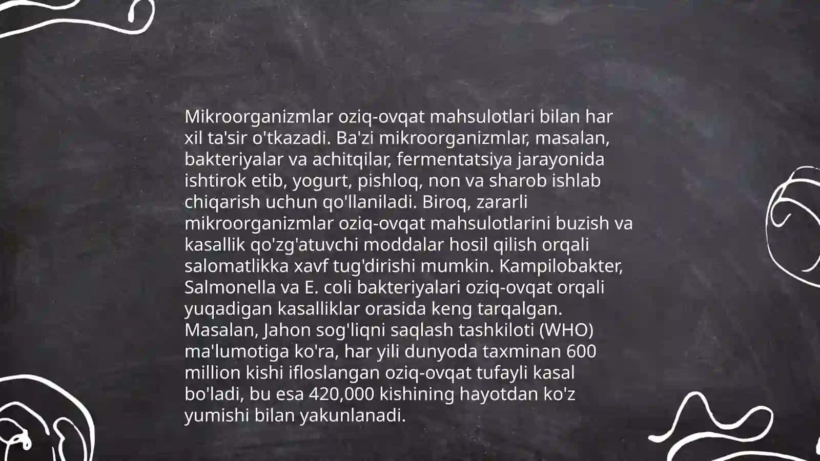 Oziq-ovqat mahsulotlarining sifatini gigienik baholash 4