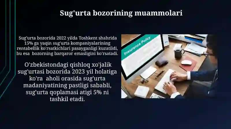 Sugʻurta bozorining tarkibi, holati va muammolari 4
