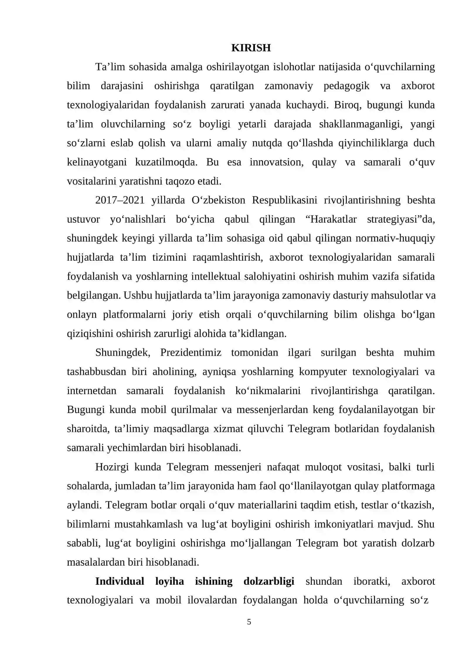 Lug'at boyligini oshirish uchun telegram bot yaratish 4