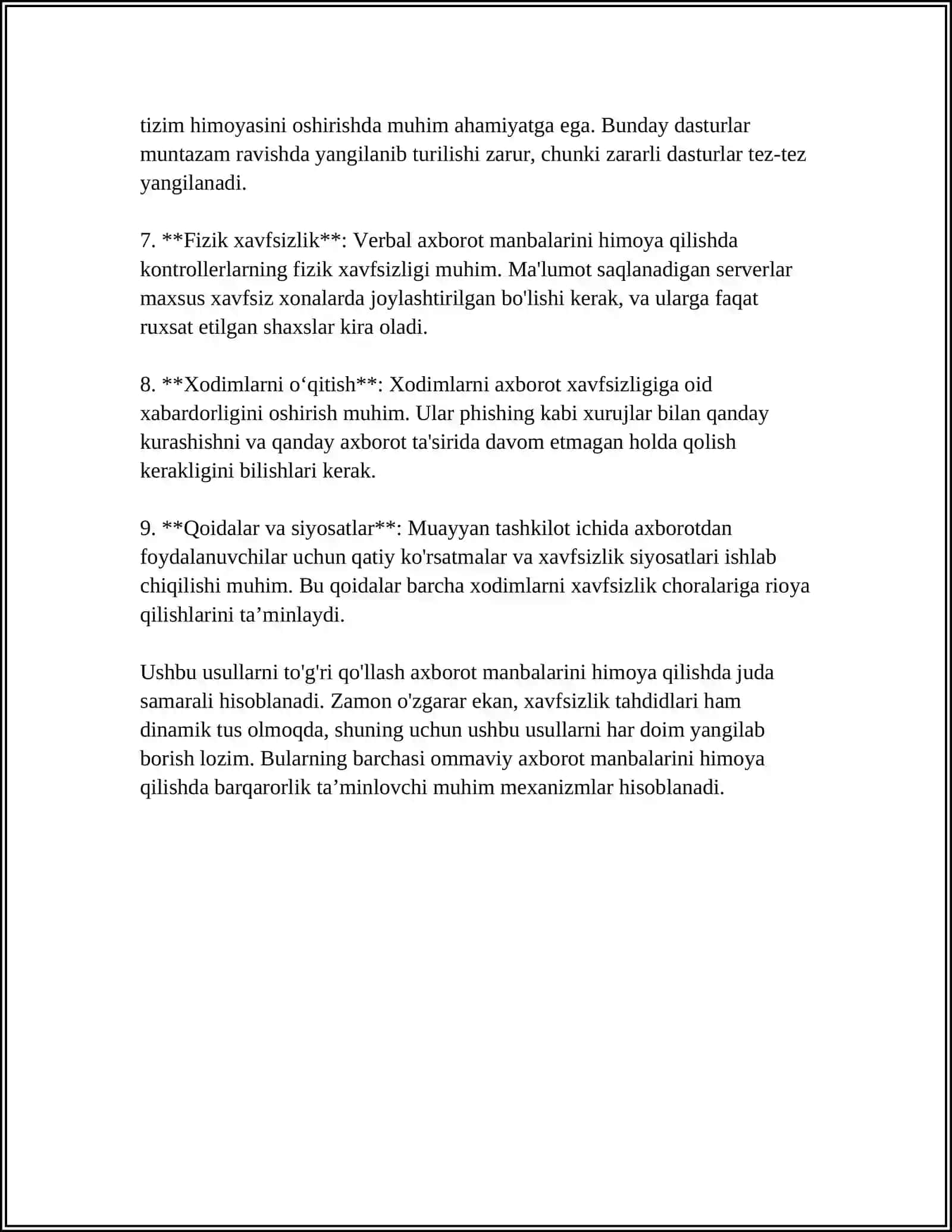 AXBOROT MANBALARINI OSHKOR ETMASLIK HOLATLARI 4
