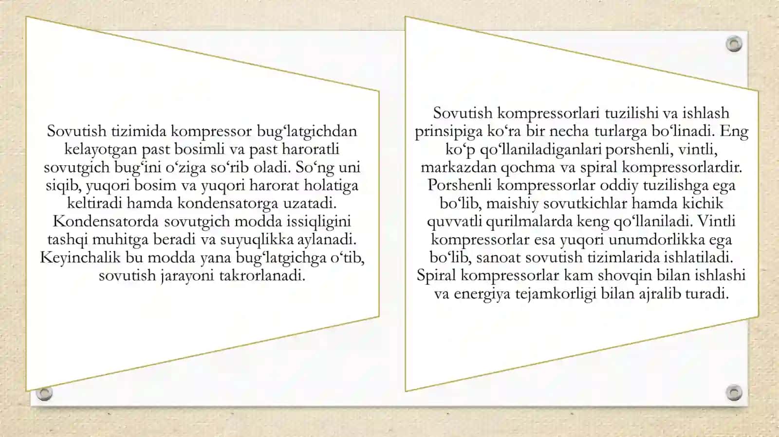 Kompressor elektr qismlarini texnik xizmat ko‘rsatish va xavfsizlik 4