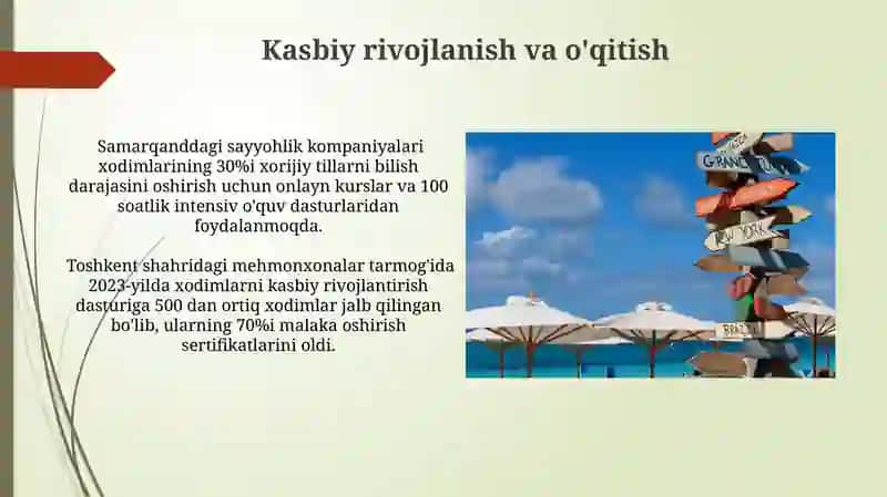 Turizm sohasida xodimlar uchun shart-sharoit yaratish 4