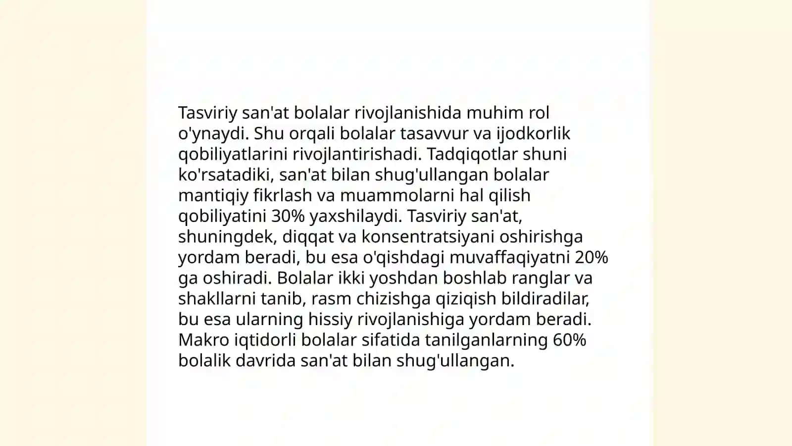 Bolalarda estetik idrok etishni shakllantirishda tasviriy san’atning ahamiyati 4