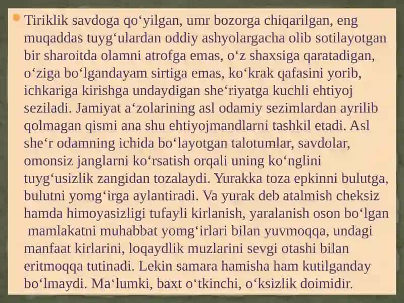 O‘ZBEK SHE’RIYATIDA JANRLAR RANG-BARANGLIGI 4