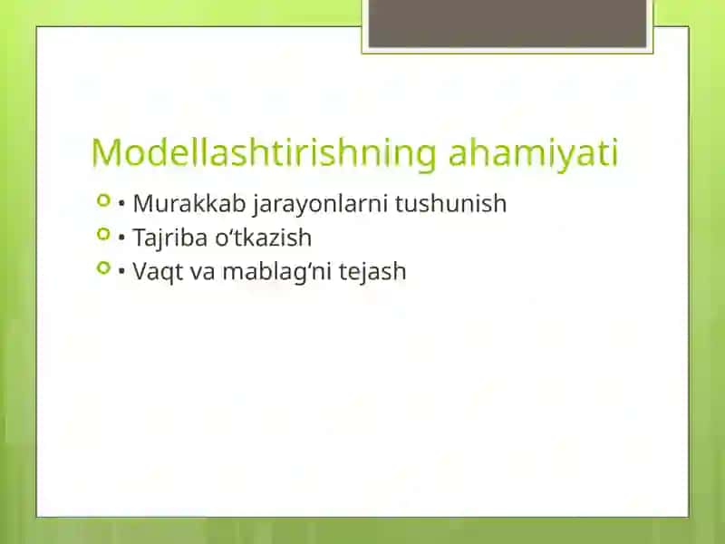Modellashtirish 4
