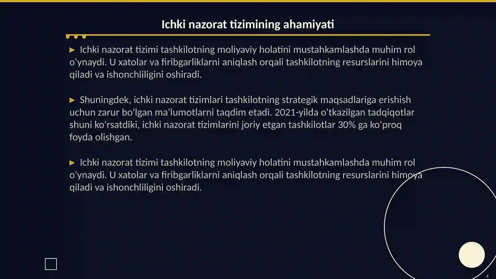 Ichki nazorat tizimining cheklovlari 4