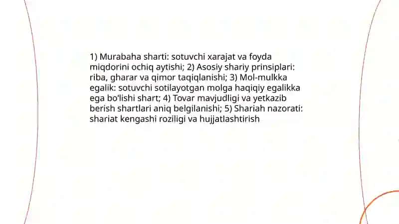 Islom Moliyasi Mahsulotlari Moliyalashtirish Murabaha 4